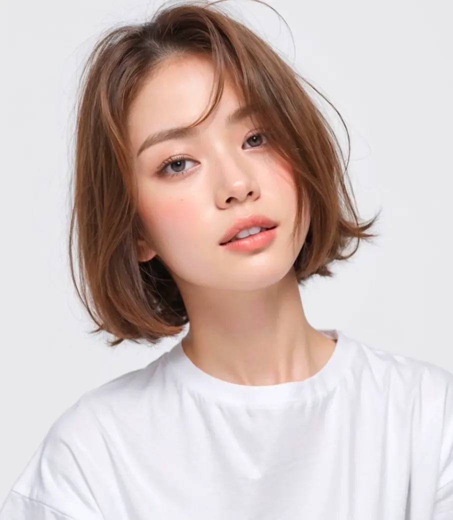 外ハネ切りっぱなしボブ